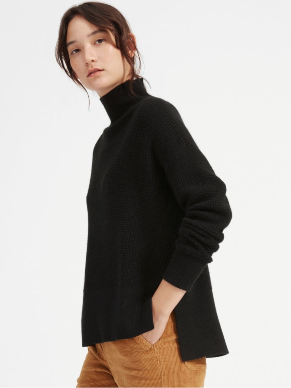 Everlane Cashmere Waffle Square Turtleneck